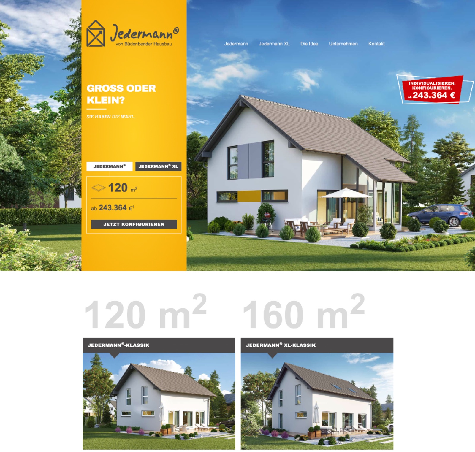 Büdenbender Hausbau – Website am Desktop
