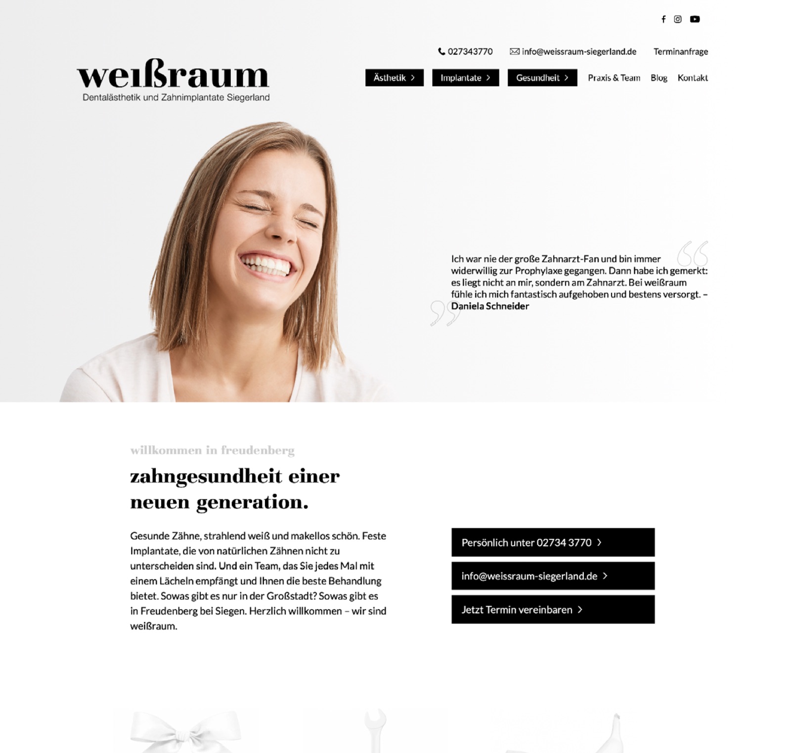 weißraum – Website am Desktop